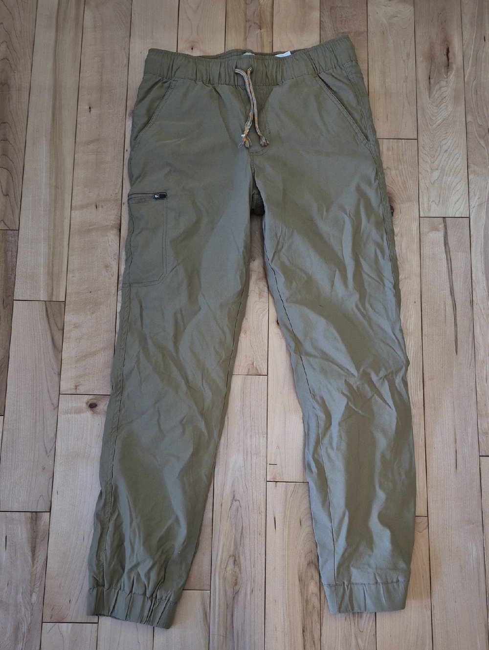 Boys Size 14/16 Weatherproof Vintage Beige Lined Drawstring Jogger Pants